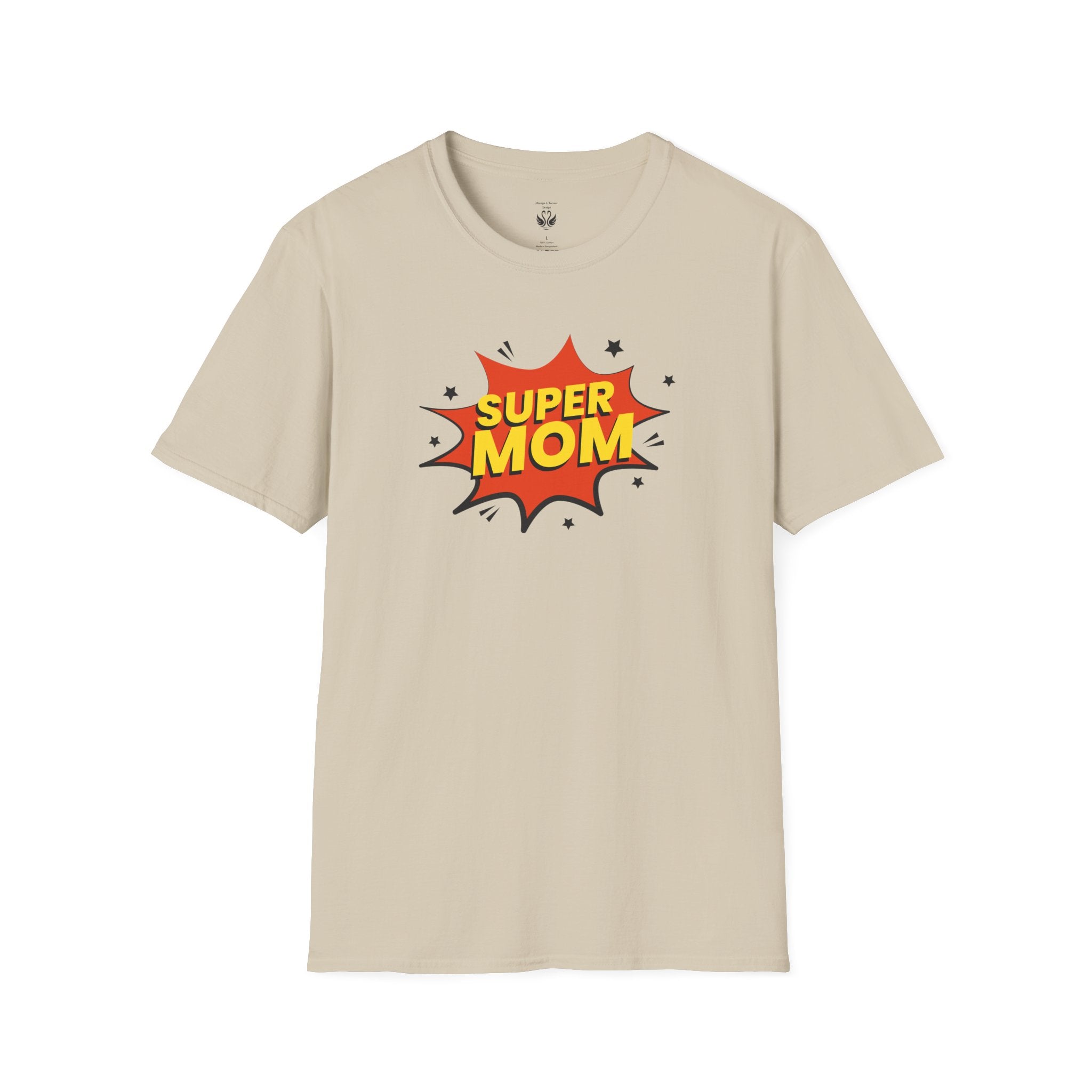 Super Mom Unisex Softstyle T-Shirt | Gift for Mother's Day, Funny Mom Tee, Birthday Present for Mom, Family Apparel, Casual Wear