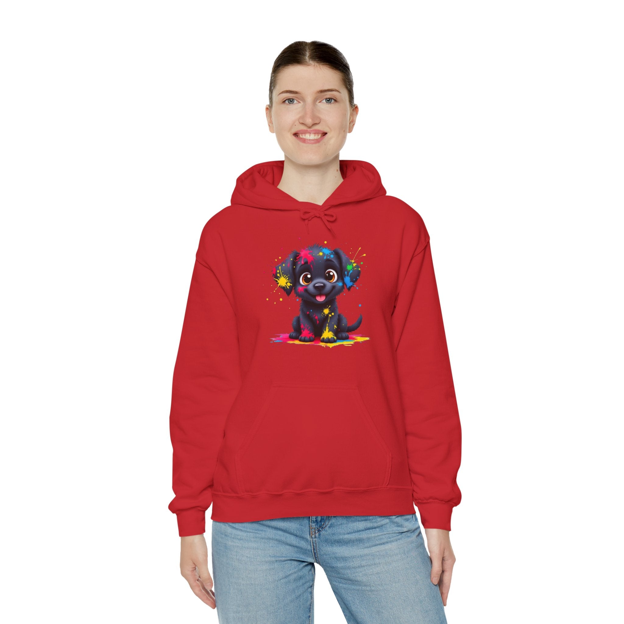 Colorful Puppy Sweatshirt - Cozy Pet Lover Hoodie, Gift for Dog Owners, Birthday Present, Dog-Themed Apparel, Animal Lover Fashion