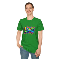 Colorful Love Unisex T-Shirt, Casual Wear, Gift for Him/Her, Valentine's Day, Family Reunion, Streetwear