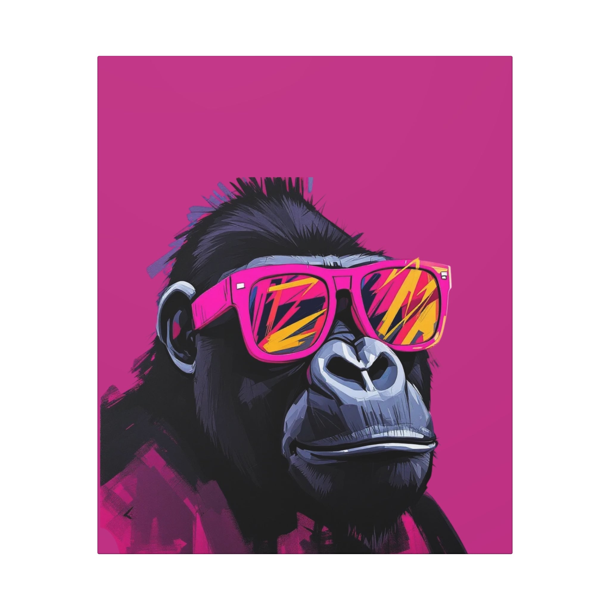 Cool Gorilla Canvas Art Wraps, Funky Wall Decor, Pop Art, Animal Lover Gift, Colorful Home Accent, Retro Vibe