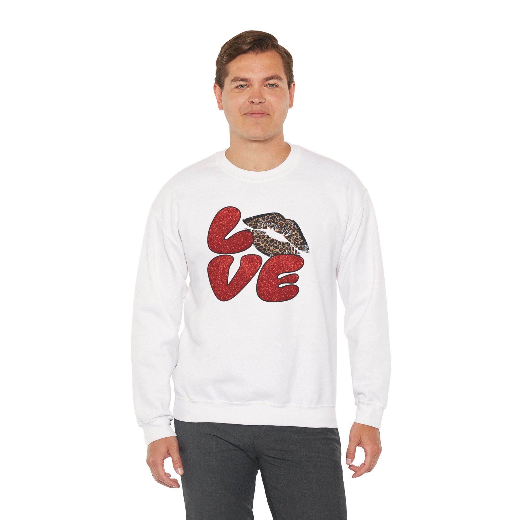 Love Graphic Sweatshirt, Cozy Crewneck for Couples, Valentine's Day Gift, Trendy Casual Wear, Fashionable Lounge Top