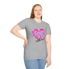 Paris with Love Unisex T-Shirt, Trendy Graphic Tee, Fashionable Gift, Casual Wear, Travel Souvenir, Unique Statement Shirt