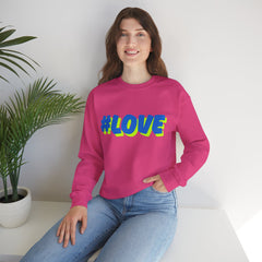 #Love Unisex Heavy Blend™ Crewneck Sweatshirt - Cozy Gift for Friends, Valentine's Day, Casual Wear, Gift for Her, Everyday Comfort