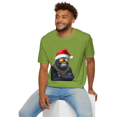 Cool Gorilla Santa T-Shirt | Funny Holiday Tee | Unisex Gift for Christmas, Party Wear, Family Gathering, Casual Style