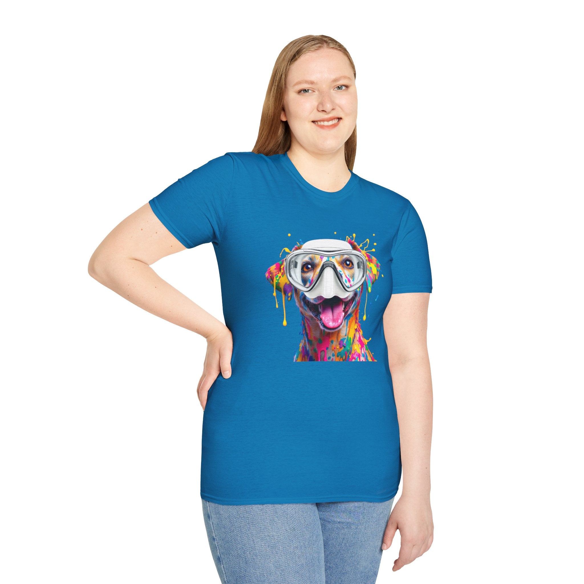 Vibrant Dog Art Unisex T-Shirt – Cute Pet Lover Gift, Animal Artwork Tee, Colorful Dog Graphic Top, Unique Gift for Dog Owners