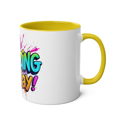 Inspirational Two-Tone Coffee Mug - Be Amazing Today! - 11oz