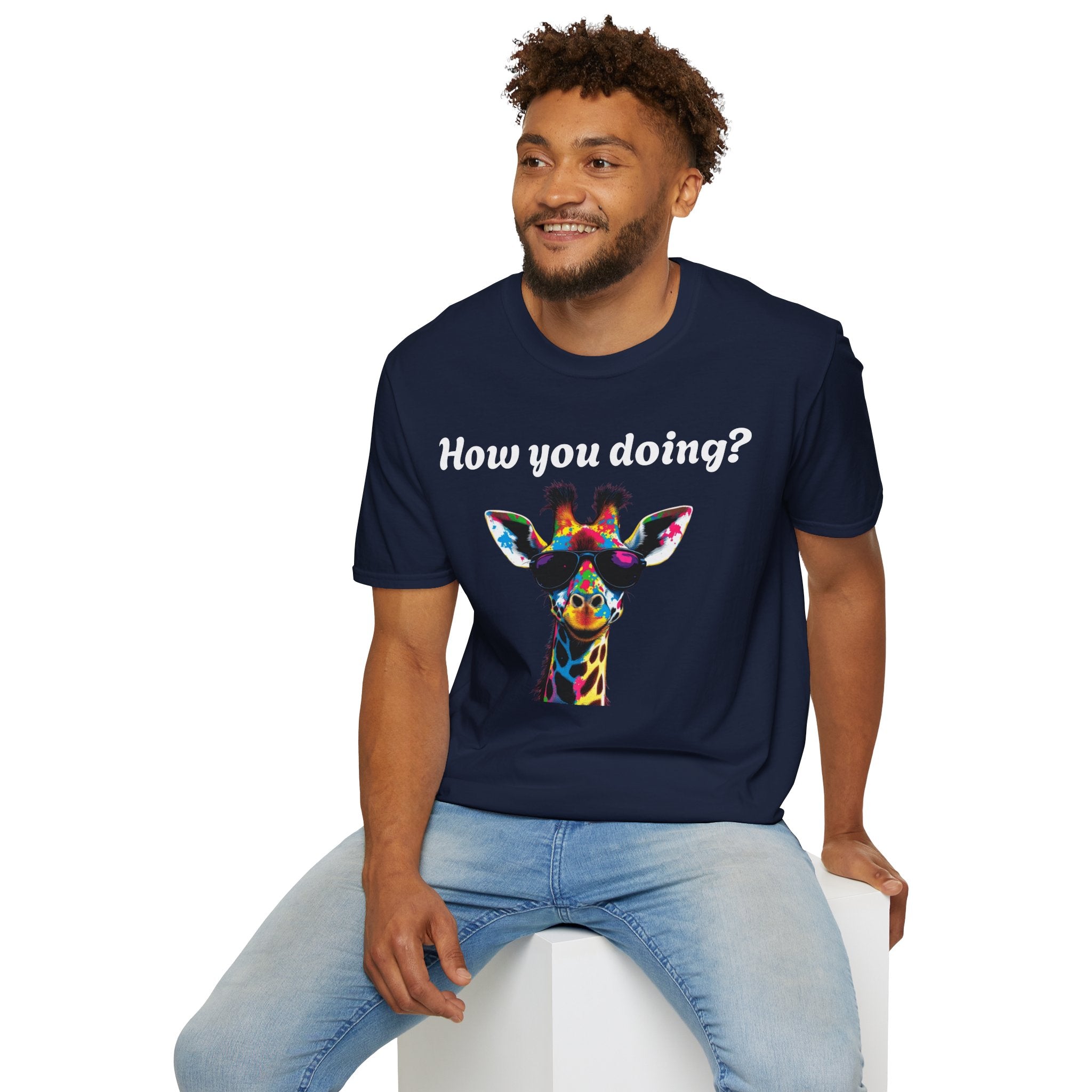 Colorful Giraffe T-Shirt: Fun Animal Tee, Gift for Animal Lovers, Quirky Statement Shirt, Cute Graphic Tee, Unique Birthday Present