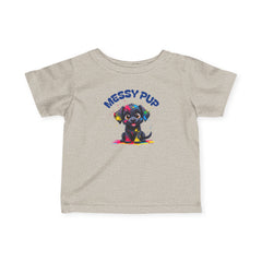 Messy Pup Infant Tee - Cute Animal Graphic T-Shirt for Kids