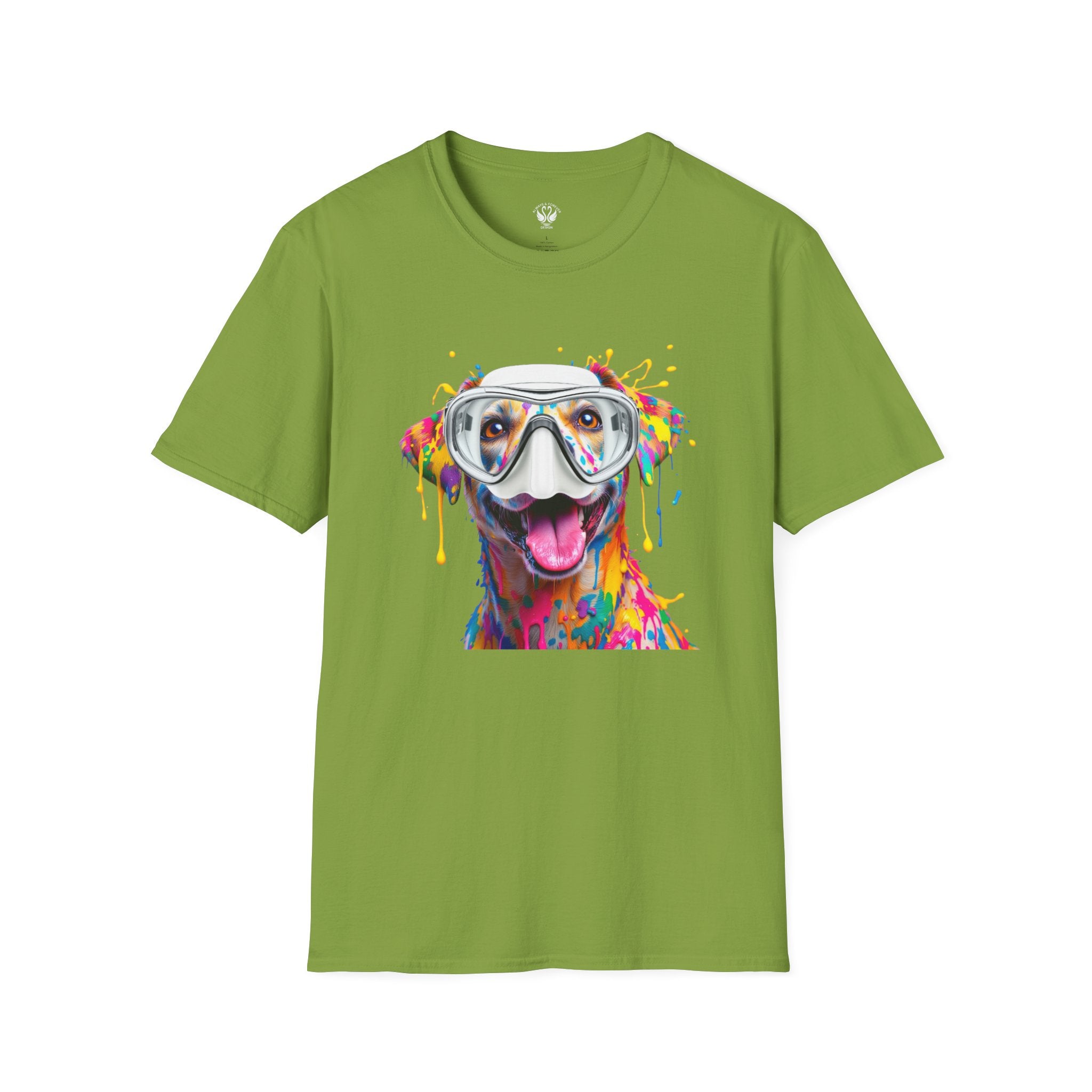 Vibrant Dog Art Unisex T-Shirt – Cute Pet Lover Gift, Animal Artwork Tee, Colorful Dog Graphic Top, Unique Gift for Dog Owners