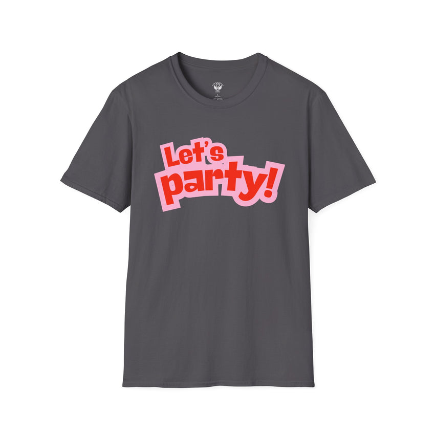 Let's Party! Unisex Softstyle T-Shirt - Fun Casual Wear for Celebrations, Birthdays, Festivals, Everyday Comfort