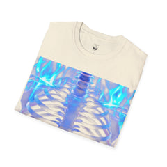Iridescent Skeleton Tee - Unisex Softstyle T-Shirt, Graphic Tee, Trendy Wear, Halloween Costume, Edgy Fashion, Unique Gift