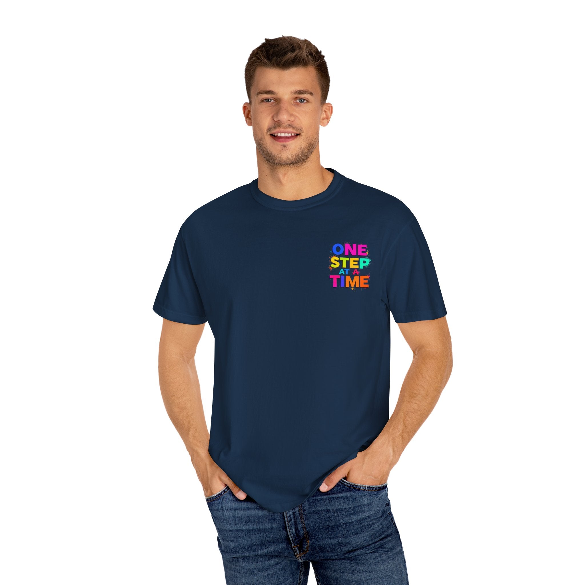 One Step at a Time Graphic T-Shirt, Unisex Vintage Tee, Perfect for Festivals, Beach Days, and Casual Wear, Gift for Sun Lovers