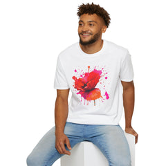 Vibrant Poppy Unisex T-Shirt, Colorful Art Tee, Summer Fashion, Gift for Nature Lovers, Casual Wear, Statement Piece