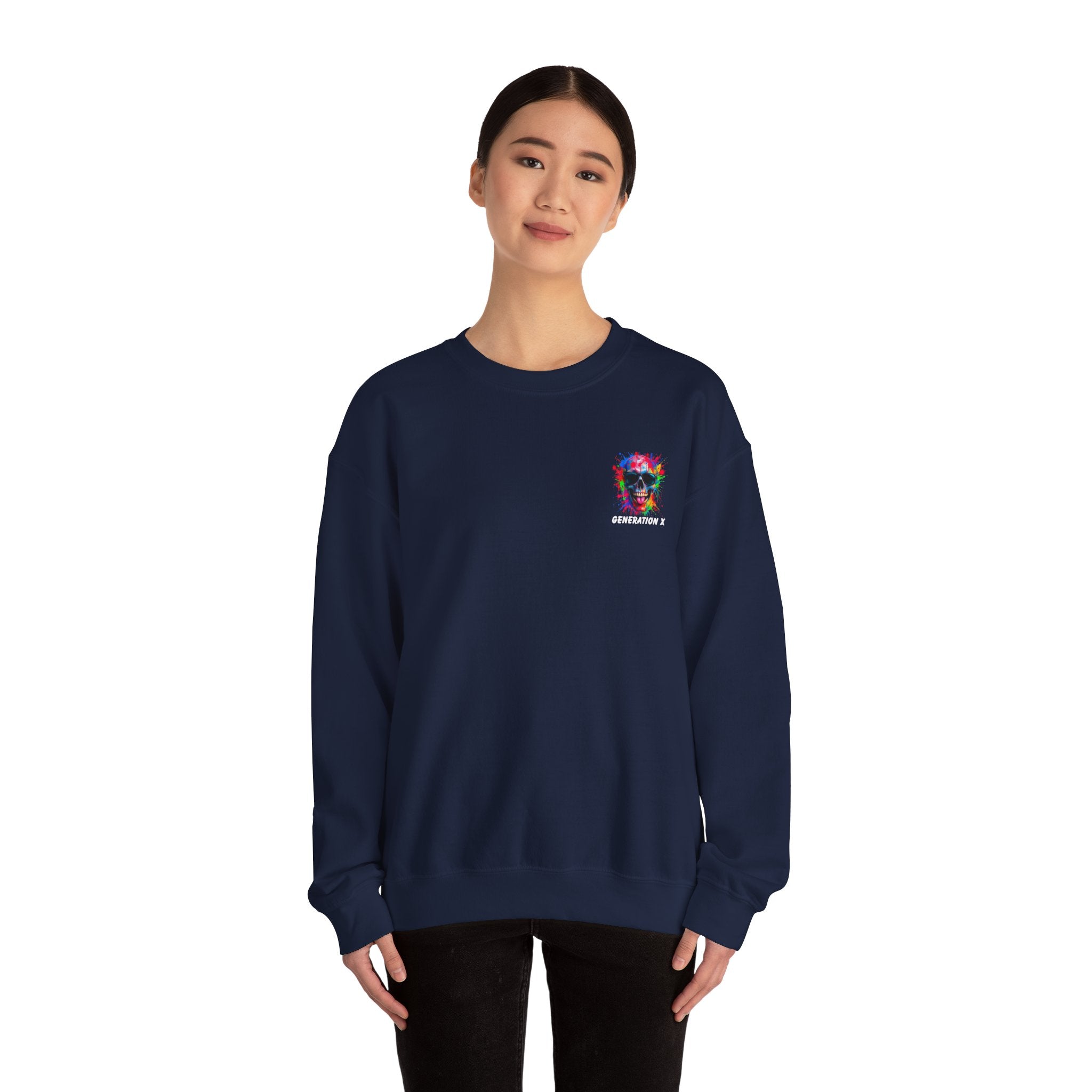 Vibrant Skull Sweatshirt - Unisex Crewneck, Colorful Graphic, Perfect for Casual Wear, Gifts for Friends, Halloween & Parties
