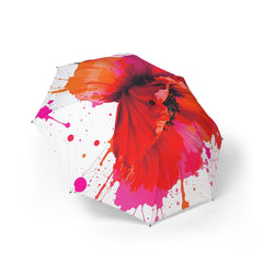 Vibrant Floral Umbrella - Semi-Automatic Foldable Design
