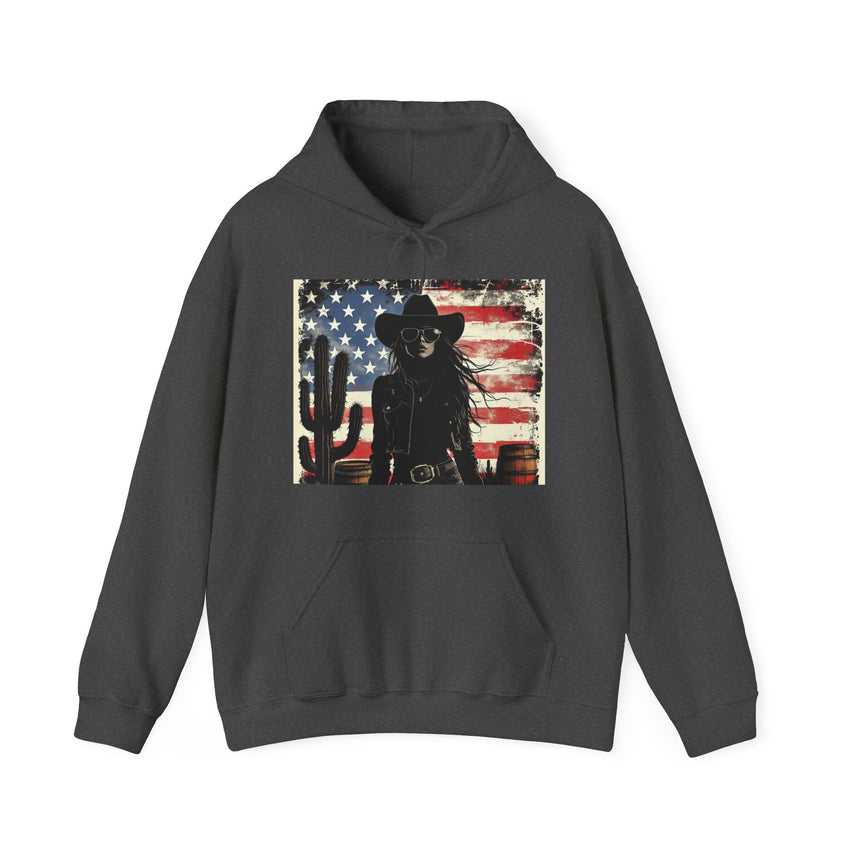 Vintage Western Style Hoodie with Cowboy Graphic