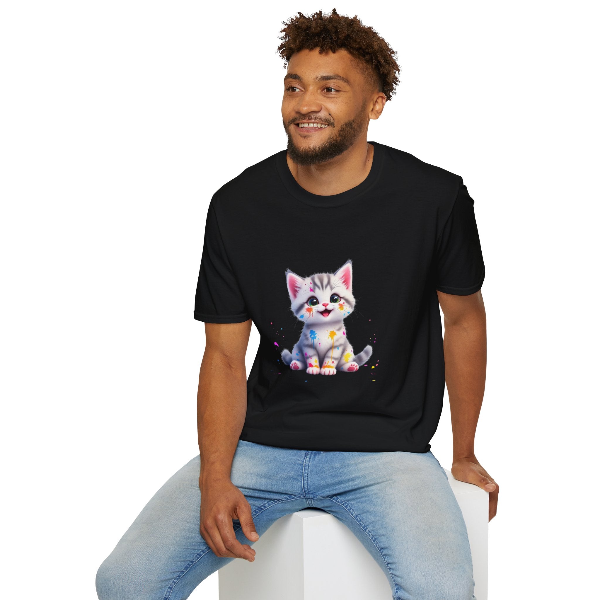 Cute Kitten Unisex Softstyle T-Shirt | Adorable Cat Tee for Animal Lovers, Gift for Birthdays, Pet Lovers, Fun Fashion, Everyday Wear