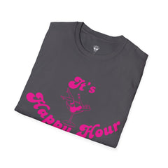 Happy Hour Unisex T-Shirt, Fun Cocktail Shirt, Gift for Party Lovers, Birthday Celebration Tee, Summer Party Outfit