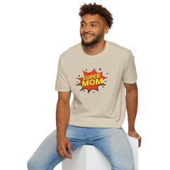Super Mom Unisex Softstyle T-Shirt | Gift for Mother's Day, Funny Mom Tee, Birthday Present for Mom, Family Apparel, Casual Wear
