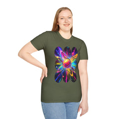 Colorful Atom Graphic T-Shirt, Unisex Casual Tee, Astronaut Art, Space Lover Gift, Festival Wear, Cosmic Vibes