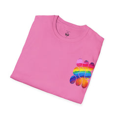 Vibrant Rainbow Softstyle T-Shirt, Unisex Pride Tee, LGBTQ+ Apparel, Colorful Casual Wear, Summer Festival Shirt