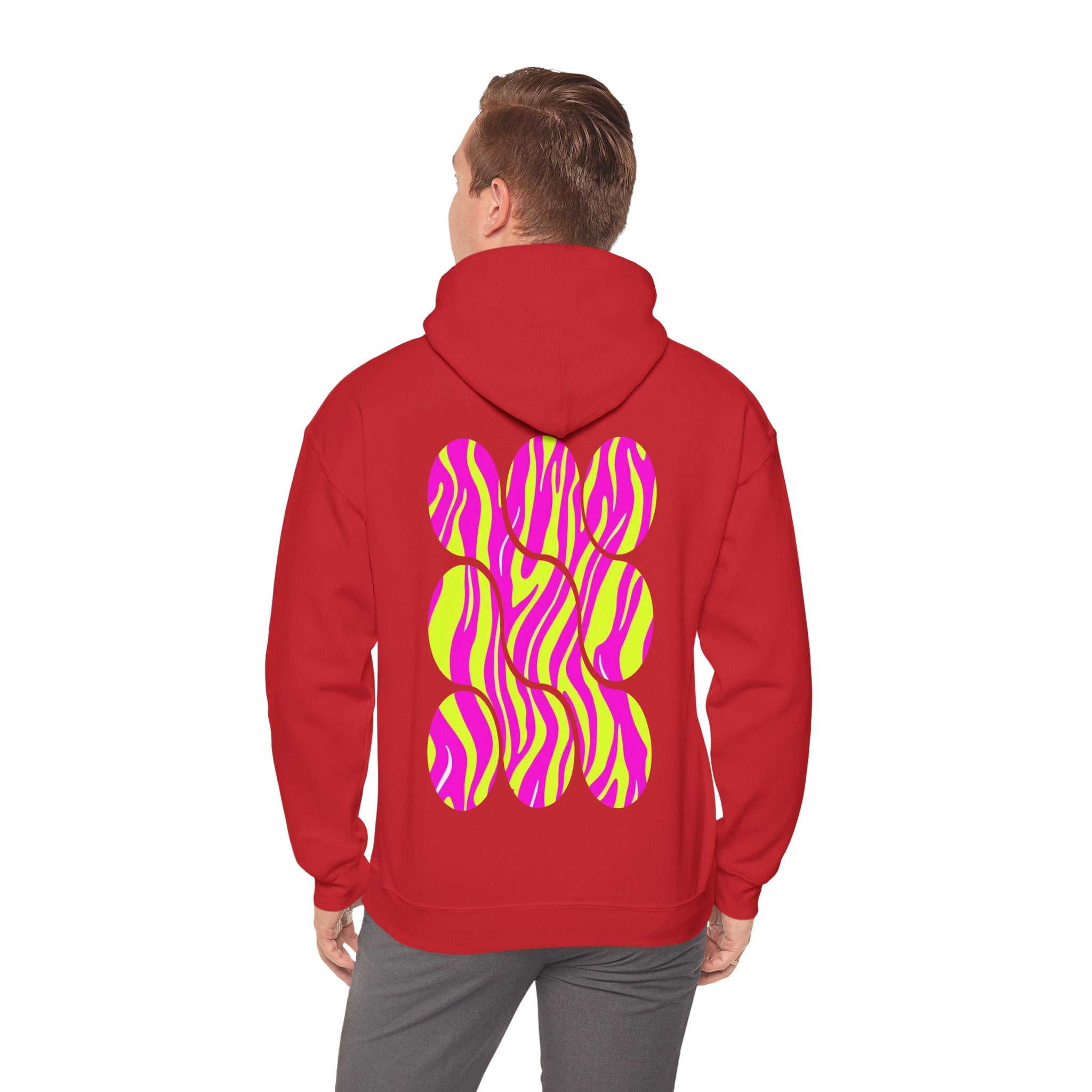 Vibrant Heart Print Hoodie - Funky Sweatshirt for Cozy Days, Perfect for Gifts, Casual Wear, Festivals, and Everyday Comfort