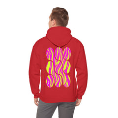 Vibrant Heart Print Hoodie - Funky Sweatshirt for Cozy Days, Perfect for Gifts, Casual Wear, Festivals, and Everyday Comfort