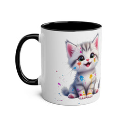 Cute Cat Two-Tone Coffee Mug for Cat Lovers