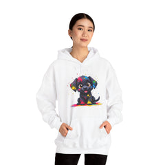 Colorful Puppy Sweatshirt - Cozy Pet Lover Hoodie, Gift for Dog Owners, Birthday Present, Dog-Themed Apparel, Animal Lover Fashion