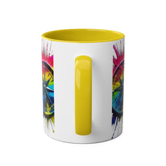 Vibrant Compass Two-Tone Coffee Mug | Colorful Gradient Design for Adventurers
