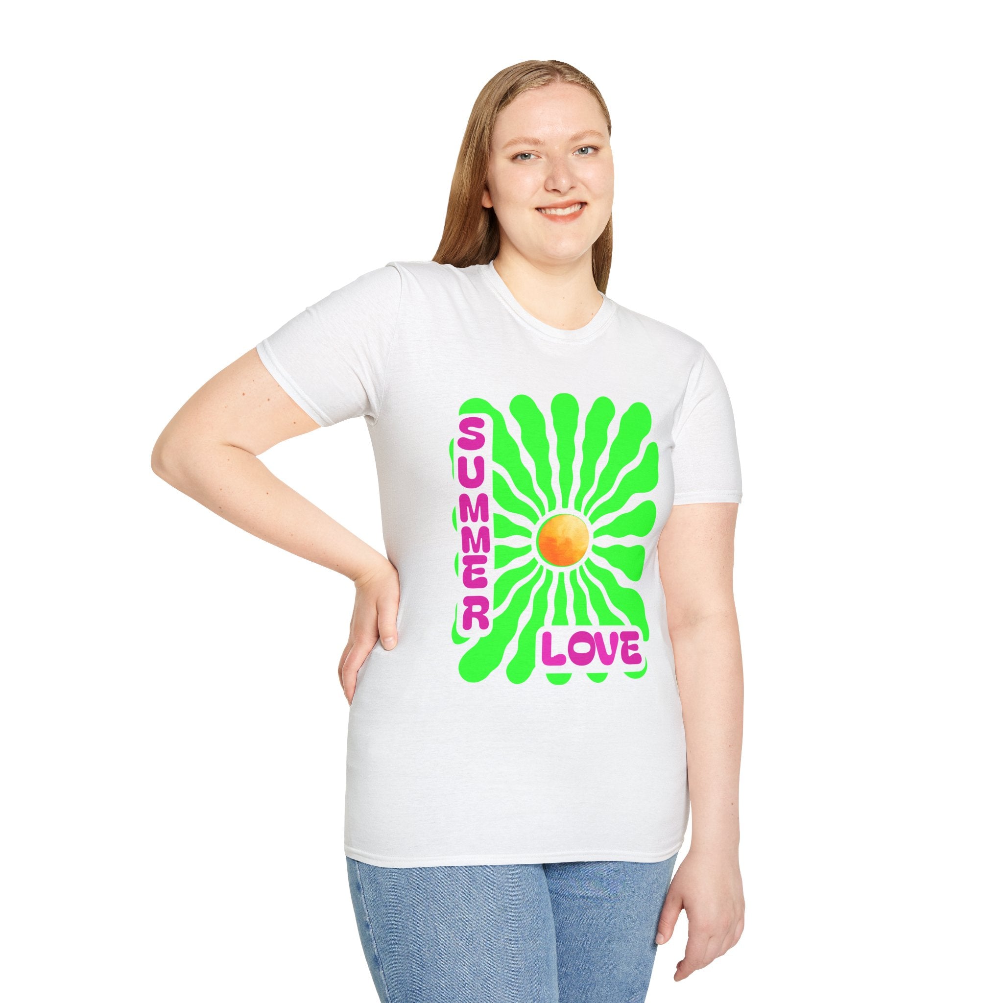 Retro Summer Love T-Shirt | Unisex, Colorful Graphic Tee, Perfect for Festivals, Beach Days, and Summer Celebrations