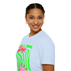 Let's Party Unisex Softstyle T-Shirt, Vibrant Summer Tee, Fun Graphic Shirt, Casual Wear, Birthday Gift, Festival Fashion