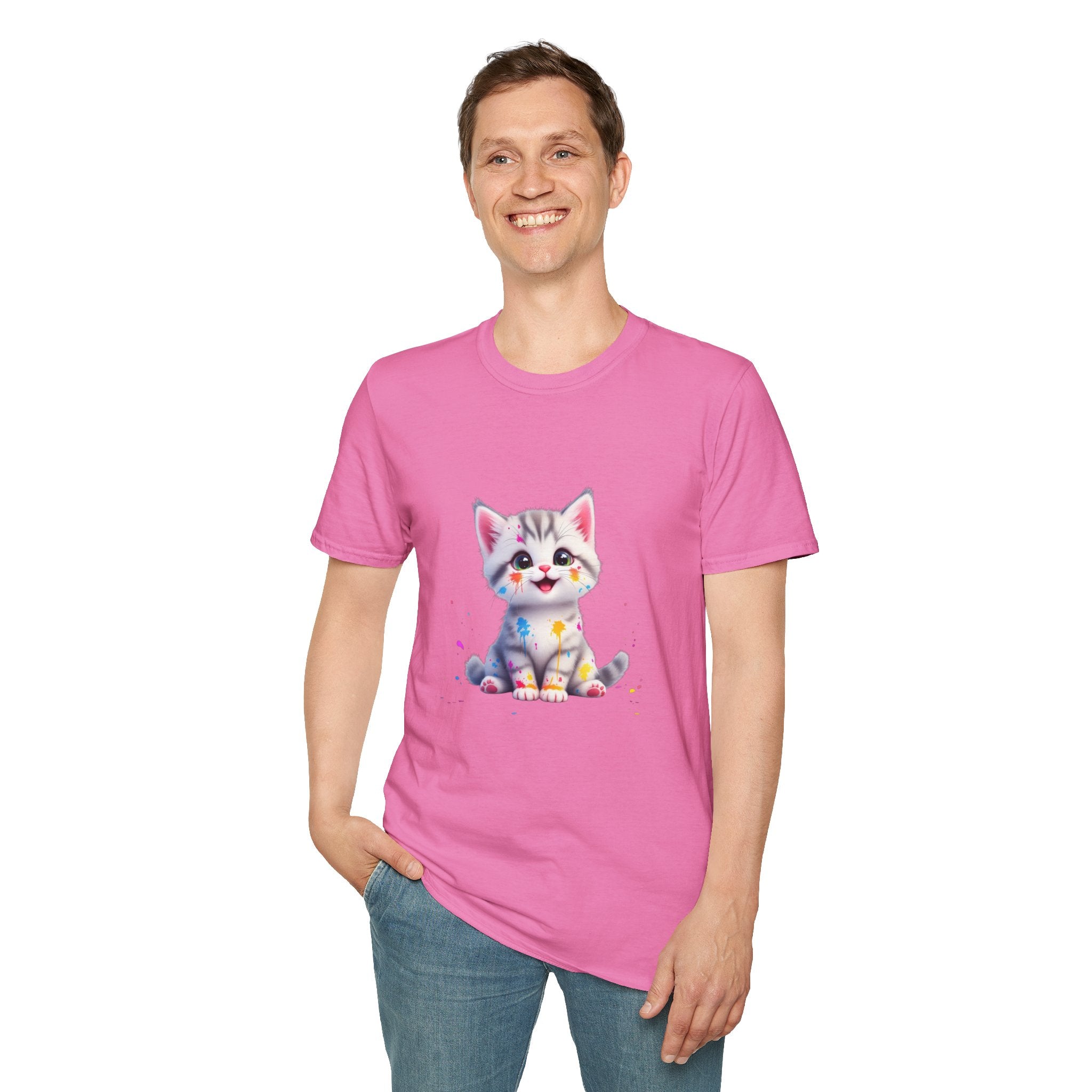 Cute Kitten Unisex Softstyle T-Shirt | Adorable Cat Tee for Animal Lovers, Gift for Birthdays, Pet Lovers, Fun Fashion, Everyday Wear