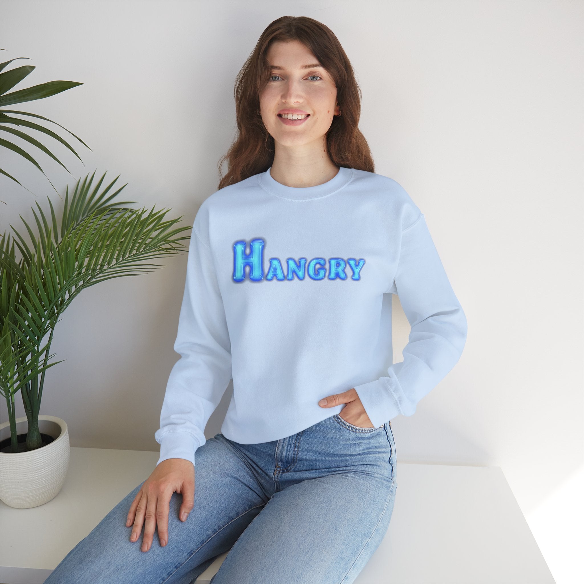 Cozy Hangry Crewneck Sweatshirt, Perfect for Food Lovers, Casual Wear, Gift for Friends, Cozy Style, Everyday Comfort