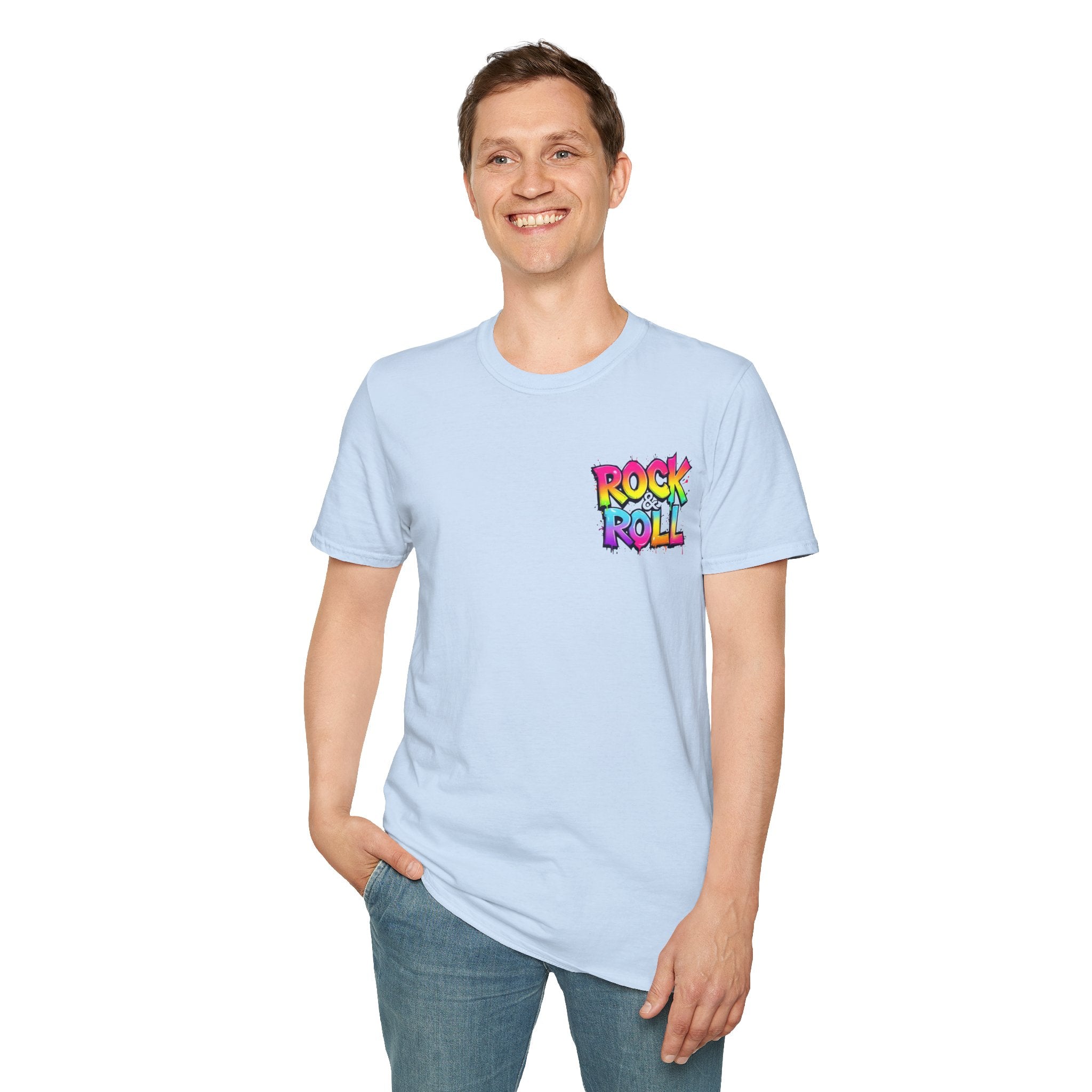 Colorful Rock & Roll Unisex T-Shirt, Vintage Music Tee, Festival Shirt, Gift for Music Lovers, Concert Apparel