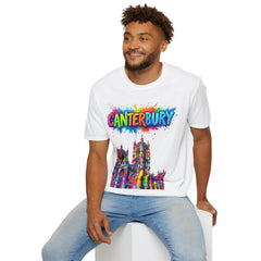 Canterbury Colorful T-Shirt | Vibrant Graphic Tee, Unisex Fashion, Travel Souvenir, Art Lovers Gift, Summer Wardrobe Essential