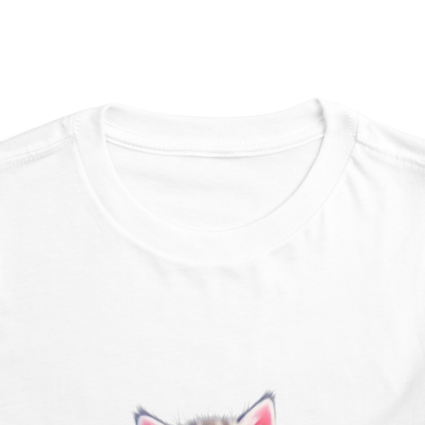 Cute Cat Toddler Tee - Whimsical Graphic Short Sleeve Shirt for Kids