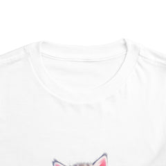 Cute Cat Toddler Tee - Whimsical Graphic Short Sleeve Shirt for Kids
