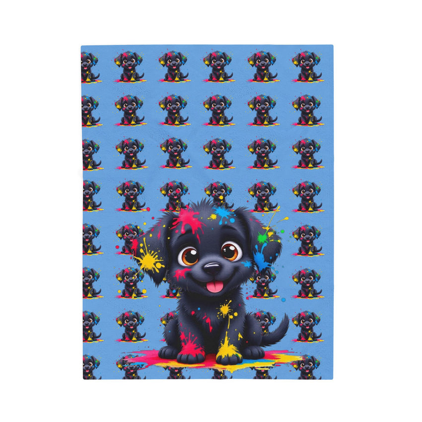 Cute Puppy Velveteen Plush Blanket - Perfect for Pet Lovers & Cozy Home Decor