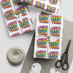 Fun Gin Themed Gift Wrapping Paper - Colorful 1pc Sheets for Celebrations