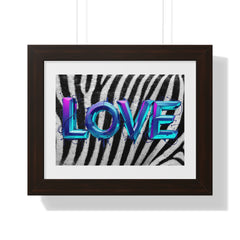 Zebra Print Love Poster - Vibrant Framed Wall Art for Home Decor