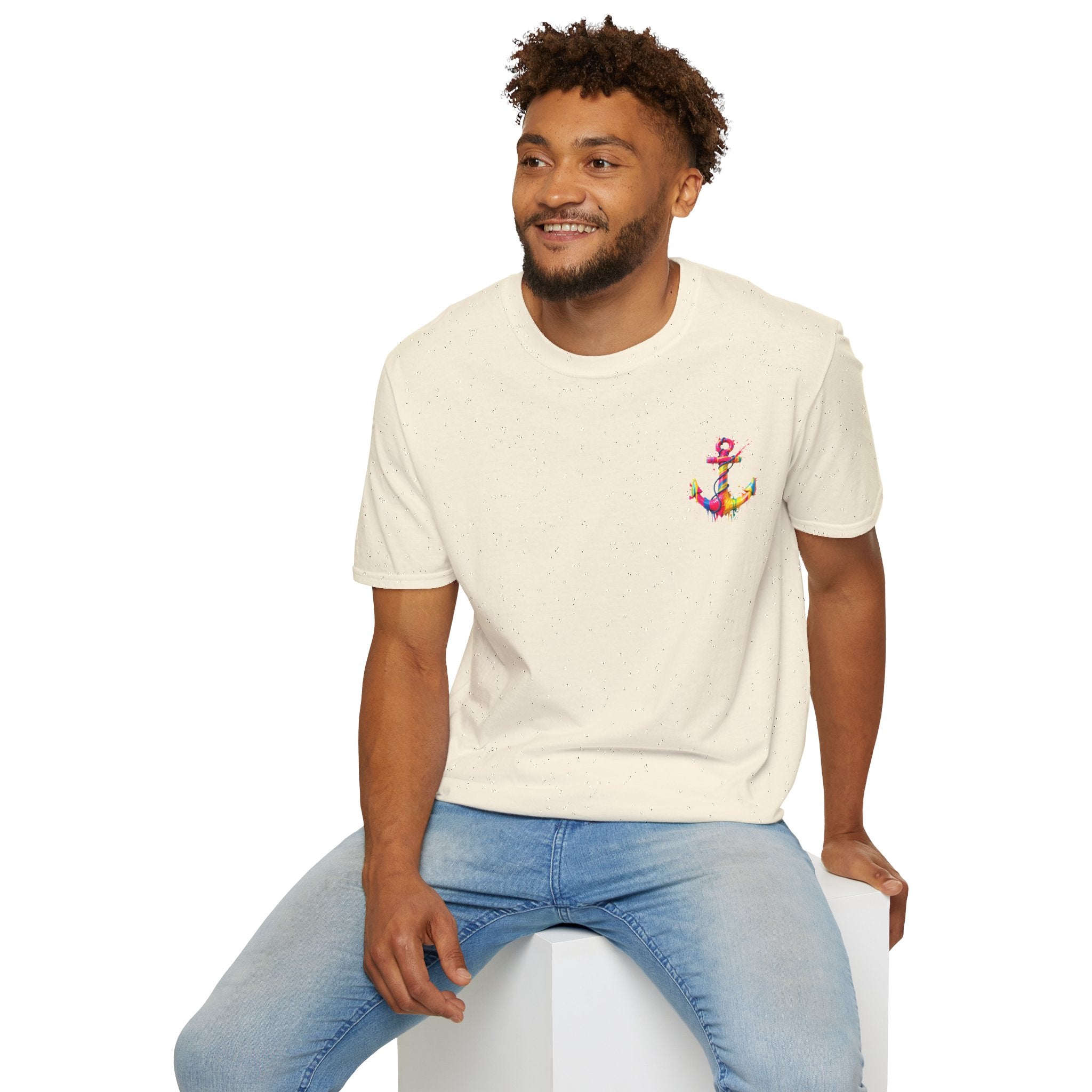 Colorful Anchor Design Unisex T-Shirt, Casual Tee, Nautical Gift, Beachwear, Summer Fashion, Gift for Sailors