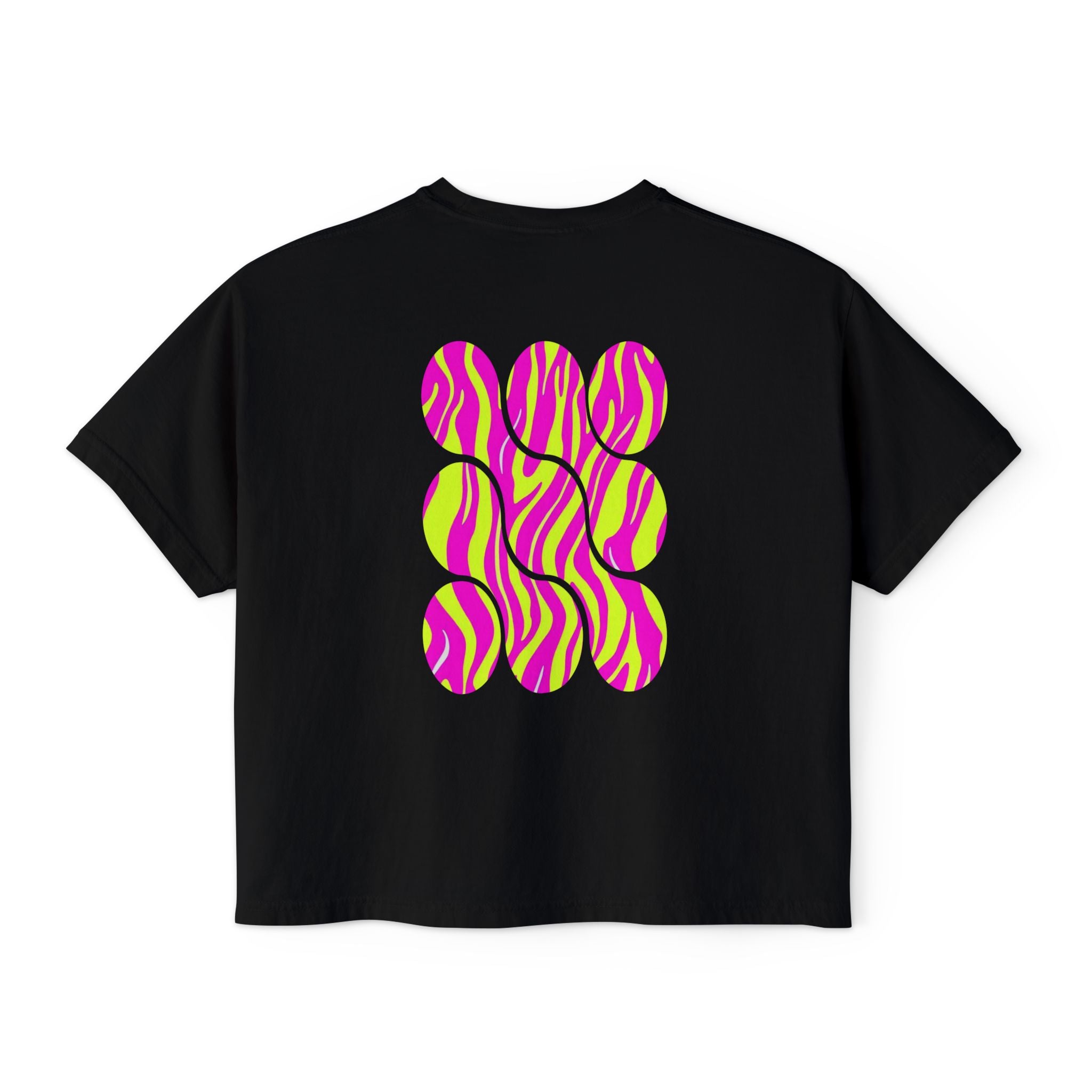 Women's Boxy Tee with Vibrant Heart and Pattern - Casual Summer Top, Gift for Her, Trendy Tee, Everyday Wear, Heart Print Shirt
