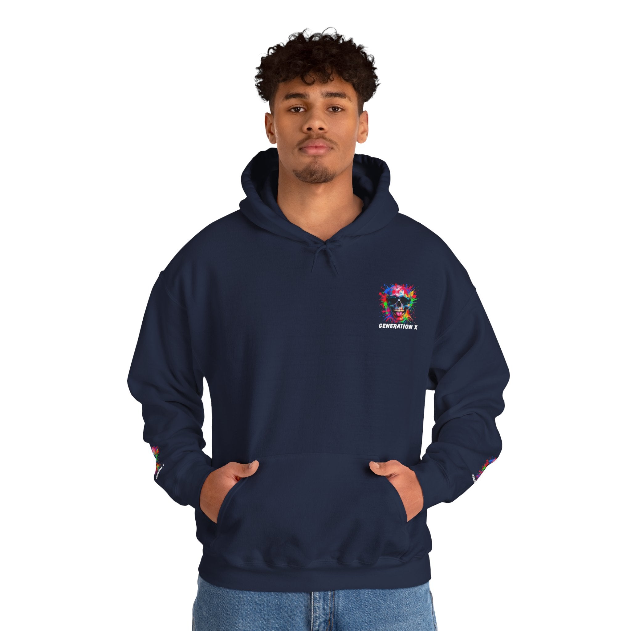 Colorful Retro Skull Hoodie, Unisex Heavy Blend Sweatshirt, Gift for Birthday, Casual Wear, Vintage Style