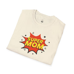 Super Mom Unisex Softstyle T-Shirt | Gift for Mother's Day, Funny Mom Tee, Birthday Present for Mom, Family Apparel, Casual Wear