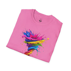 Vibrant Splash Art Tee, Colorful Unisex T-Shirt, Fun Graphic Tee, Summer Festival Top, Gift for Art Lovers, Casual Everyday Wear