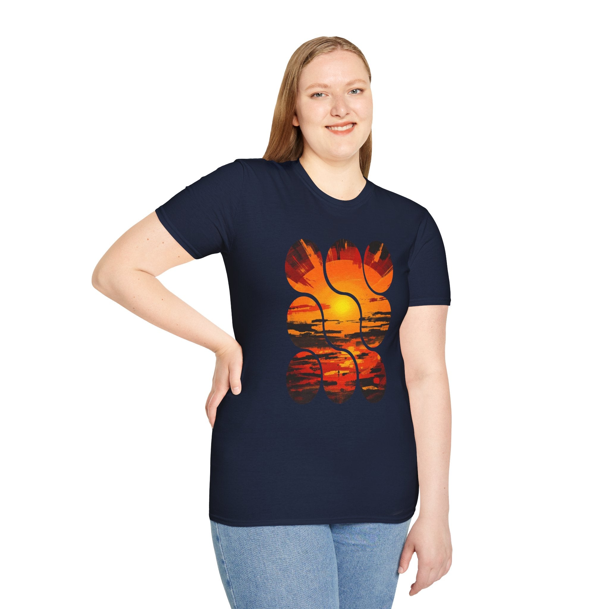 Sunset Inspired Unisex T-Shirt, Colorful Graphic Tee, Retro Summer Apparel, Gift for Friends, Casual Weekend Wear