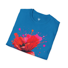 Vibrant Poppy Unisex T-Shirt, Colorful Art Tee, Summer Fashion, Gift for Nature Lovers, Casual Wear, Statement Piece