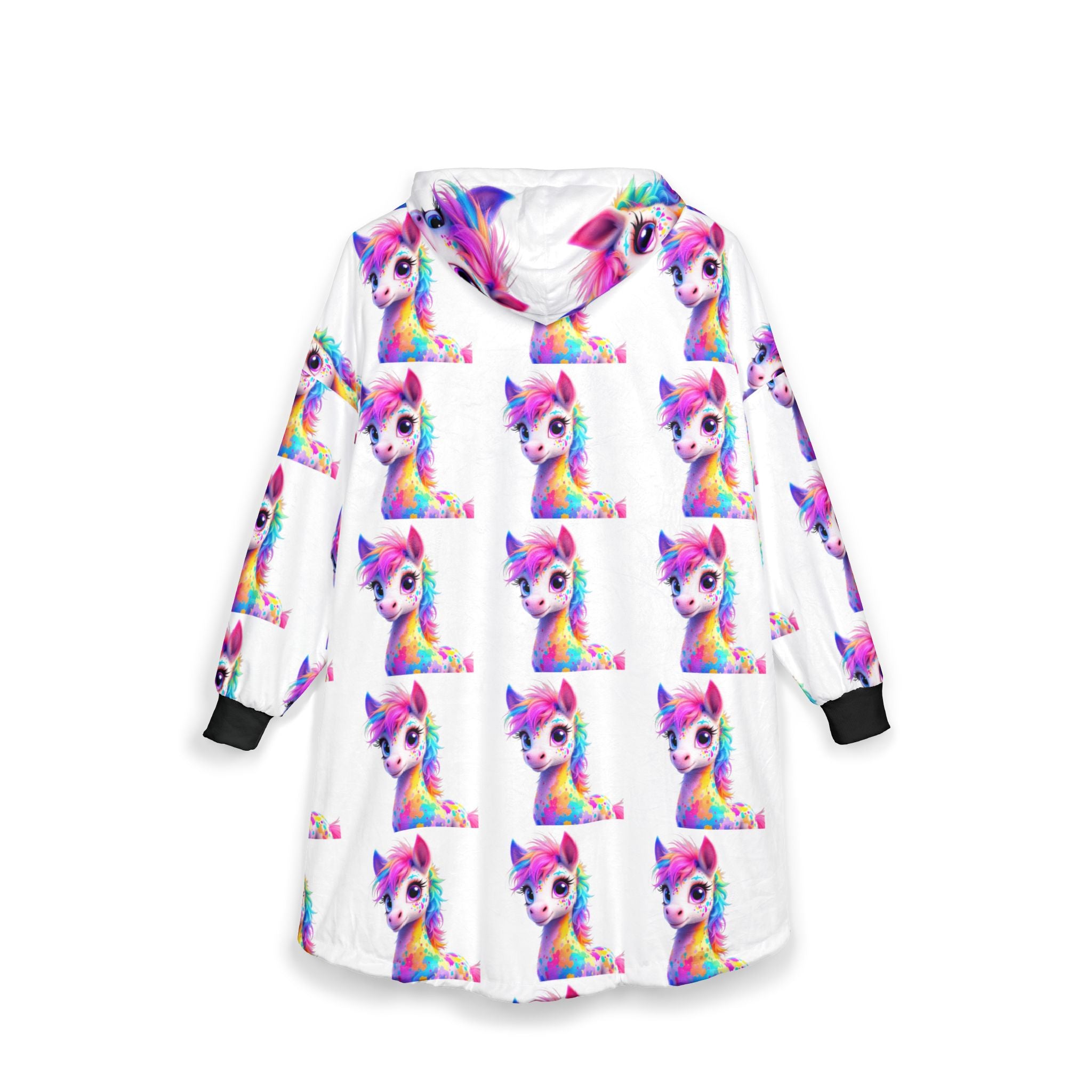 Colorful Unicorn Unisex Hooded Blanket - Cozy Rainbow Throw for All Ages