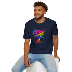 Vibrant Splash Art Tee, Colorful Unisex T-Shirt, Fun Graphic Tee, Summer Festival Top, Gift for Art Lovers, Casual Everyday Wear